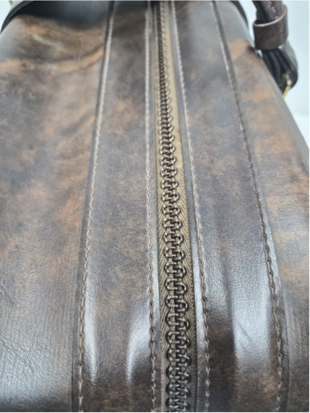 Vintage Invicta Leather Carry On Luggage Bag Brown Weekender Travel Suitcase - Picture 14 of 16